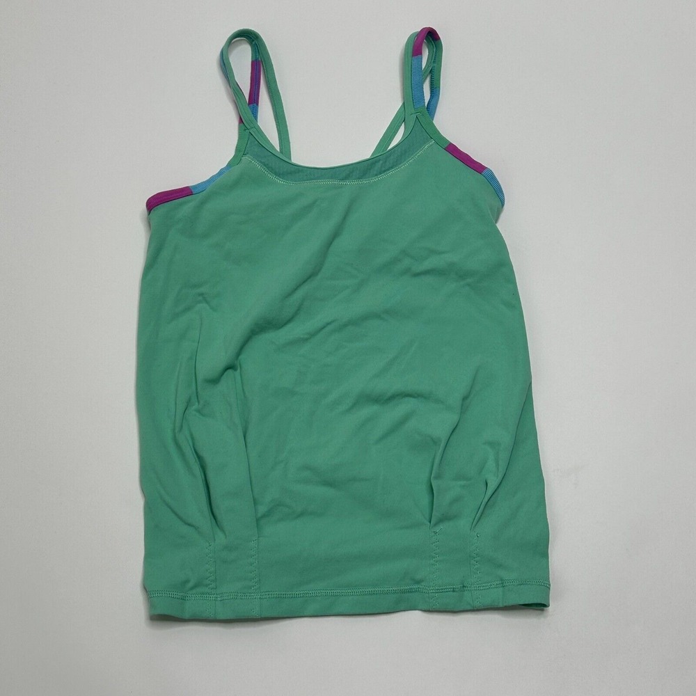 Ivivva Girls Sz 10 Lululemon Racerback Tank Top Blue/Green Pink Athletic Workout